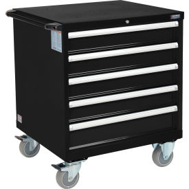 Global Industrial™ Mobile Modular Drawer Cabinet 5 Drawers w/Lock 30""Wx27""Dx37""H Black