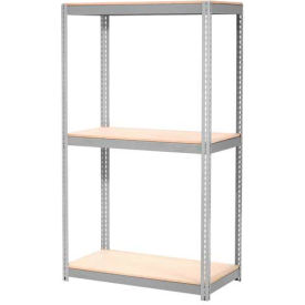 Global Industrial 3 Shelf Heavy Duty Boltless Shelving Starter 96""Wx24""Dx84""H Wood Deck USA