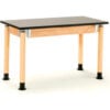 NPS Science Table - Chemical Resistant - Adjustable Height - 24""W x 48""L x 29""- 41""H - Black/Oak