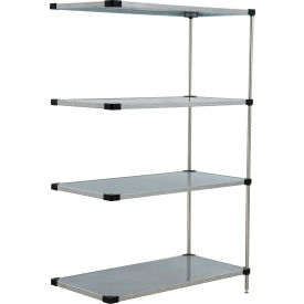 Nexel® 4 Shelf Galvanized Steel Solid Shelving Unit Add On 36""W x 18""D x 86""H