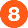 Tape Logic® 1"" Dia. Round Number Paper Labels with ""8"" Print Orange Roll of 500