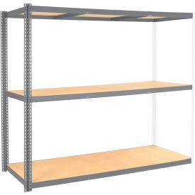 Global Industrial 3 Shelf Extra Heavy Duty Boltless Shelving Add On 72""Wx36""Dx96""H Wood Deck USA