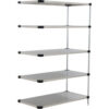Nexel® 5 Shelf Stainless Steel Solid Shelving Unit Add On 36""W x 24""D x 74""H
