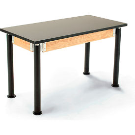 NPS Science Table - Phenolic Top - Adjustable Height - 24""W x 60""L x 29""- 41""H - Black/Black