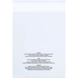 Global Industrial™ Resealable Warning Poly Bags 11""W x 14""L 1.5 Mil Clear 1000/Pack