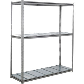 Global Industrial 3 Shelf Extra Heavy Duty Boltless Shelving Z Beam Starter 72Wx48Dx84H Steel Deck