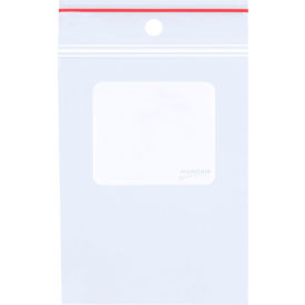Global Industrial Minigrip White Block Reclosable Bags w/ Hang Hole 5""W x 8""L 4 MilClear1000/Pk