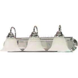 Satco 60/317 Ballerina 3 Light - 24"" - Vanity w/ Alabaster Glass Bell Shades  Polished Chrome