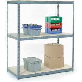 Global Industrial 3 Shelf Heavy Duty Boltless Shelving Starter 96""Wx24""Dx96""H Wood Deck USA