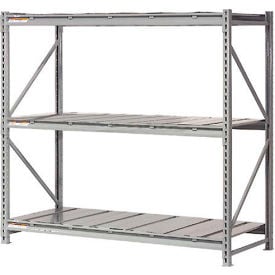 Global Industrial™ 3 Level Extra HD Bulk Storage Rack Steel Deck Starter 96""W x 24""D x 96""H