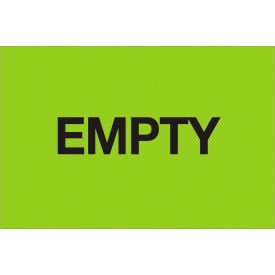 Tape Logic® Paper Labels with ""Empty"" Print 3""L x 2""W Fluorescent Green Roll of 500
