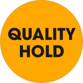 Tape Logic® 2"" Dia. Round Paper Labels w/ ""Quality Hold"" Print Fluorescent Orange Roll of 500