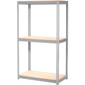 Global Industrial 3 Shelf Heavy Duty Boltless Shelving Starter 36""Wx18""Dx84""H Wood Deck USA
