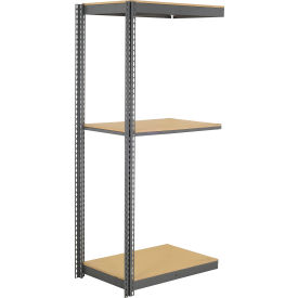 Global Industrial 3 Shelf Standard Duty Boltless Shelving Add On 48""W x 12""D x 96""H Wood Deck