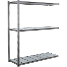 Global Industrial 3 Shelf Extra Heavy Duty Boltless Shelving Z Beam Add On 96Wx48Dx96H Steel Deck