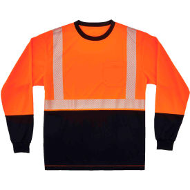Ergodyne® GloWear 8281BK Hi-Vis Performance Long Sleeve T-Shirt Class 2 Long-2XL Orange