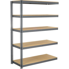 Global Industrial 5 Shelf Extra Heavy Duty Boltless Shelving Add On 72""W x 24""D x 96""H Wood Deck