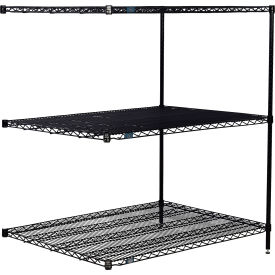 Nexel® 3 Shelf Black Epoxy Wire Shelving Unit Add On 72""W x 36""D x 54""H