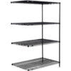 Nexel® 4 Shelf Black Epoxy Wire Shelving Unit Add On 36""W x 30""D x 74""H