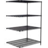 Nexel® 4 Shelf Black Epoxy Wire Shelving Unit Add On 36""W x 36""D x 54""H
