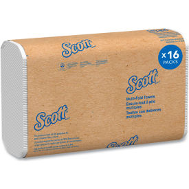 Scott® Essential Multi-Fold Recycled Paper Towel 1-Ply 9-3/16""W x 9-3/8""L 250/Pack 16 Packs
