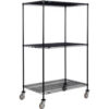 Nexel® 3 Shelf Truck Black Epoxy 72""W x 30""D x 80""H Polyurethane Swivel Casters