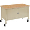 Global Industrial™ Mobile Cabinet Workbench - Shop Square Edge 72""W x 30""D Tan
