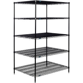 Nexel® 5 Shelf Black Epoxy Wire Shelving Unit Starter 60""W x 36""D x 74""H