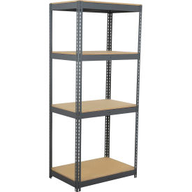 Global Industrial 4 Shelf Extra Heavy Duty Boltless Shelving Starter 36""Wx24""Dx120""HWood Deck
