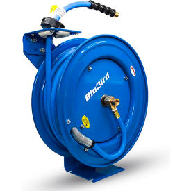 BluBird® Heavy Duty Single Arm Spring Return Air Hose Reel 300 PSI 1/2"" ID x 50'L