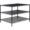 Nexel® 3 Shelf Black Epoxy Wire Shelving Unit Starter 60""W x 36""D x 34""H