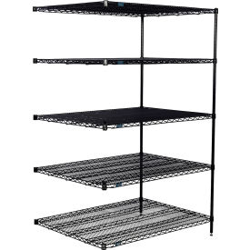 Nexel® 5 Shelf Black Epoxy Wire Shelving Unit Add On 48""W x 36""D x 63""H