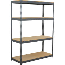 Global Industrial 4 Shelf Extra Heavy Duty Boltless Shelving Starter 72""W x 18""D x 72""HWood Deck