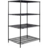 Nexel® 4 Shelf Black Epoxy Wire Shelving Unit Starter 72""W x 36""D x 54""H