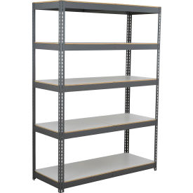 Global Industrial 5 Shelf Extra Heavy Duty Boltless Shelving Starter 72""Wx24""Dx120""HLaminate Deck