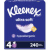 Kleenex® Ultra Soft Facial Tissue 3-Ply White 60 Sheets/Box 12 Boxes/Case