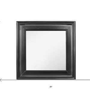 38" Gray Square Wood Framed Accent Mirror