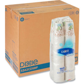Dixie® PerfecTouch Paper Hot Cups 12 oz. Capacity Coffee Haze Design White/Brown 960/Carton