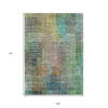 9' X 12' Green Gold And Teal Blue Abstract Washable Indoor Outdoor Area Rug