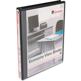 Universal® Round Ring Economy Vinyl View Binder 1/2"" Capacity Black