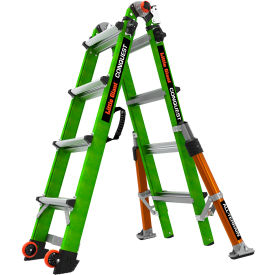 Little Giant Conquest All Terrain Articulated Extendable Ladder Fiberglass 4' Type IA 300 lb Cap