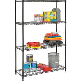 Nexel® 4 Shelf Black Epoxy Wire Shelving-In-A-Box 36""W x 18""D x 74""H