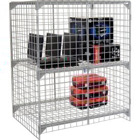 Global Industrial™ 1-Tier 2 Door Wire Mesh Security Locker 48""Wx24""Dx60""H Gray Unassembled