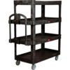 Rubbermaid® Brute 4-Shelf Heavy-Duty Ergo Handle Utility Cart Black