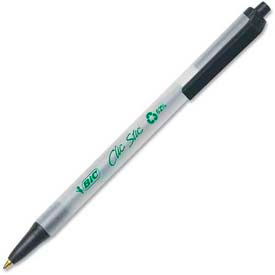 Bic® Ecolutions Clic Stic Retractable Ball Pen Medium Black Ink Dozen
