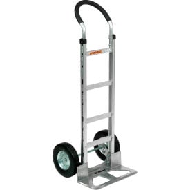 Global Industrial™ Aluminum Hand Truck - Curved Handle - Semi-Pneumatic Wheels