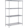 Nexel® 4 Shelf Nexelate® Silver Epoxy Wire Shelving Unit Starter 24""W x 21""D x 86""H