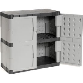 Rubbermaid® Plastic Counter Height Storage Cabinet 36""W x 18""D x 37""H Unassembled Gray