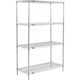 Nexel® 4 Shelf Poly-Z-Brite® Wire Shelving Unit Starter 48""W x 21""D x 86""H