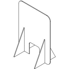 Plastic Dividers with Small Centered Opening Freestanding 36""W x 36""H Clear PD-110